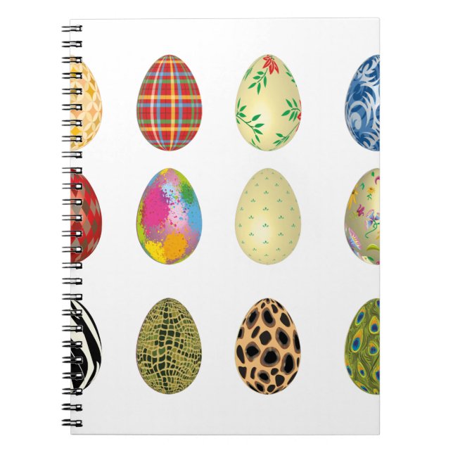 colourful easter eggs spiral notebook (Front)