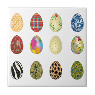 colourful easter eggs tile