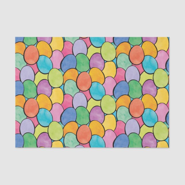 Colourful Easter Eggs Tissue Paper (Front)
