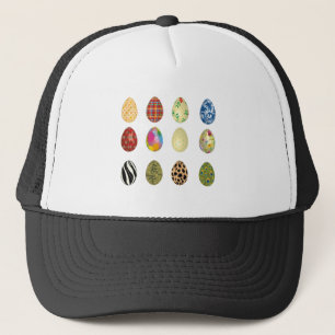colourful easter eggs trucker hat