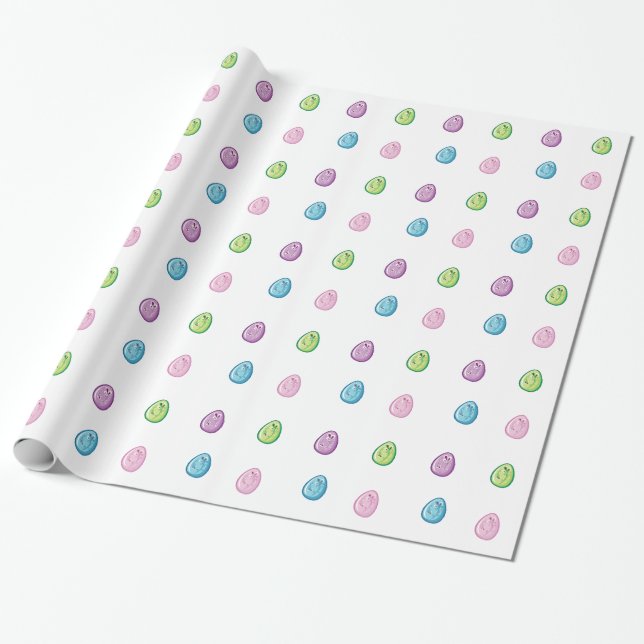 Colourful Easter Eggs Wrapping Paper (Unrolled)