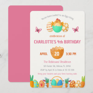 Colourful Easter Girls' Birthday Invitation