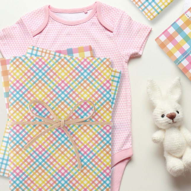 Colourful Easter Plaid Wrapping Paper Sheet (Creator Uploaded)
