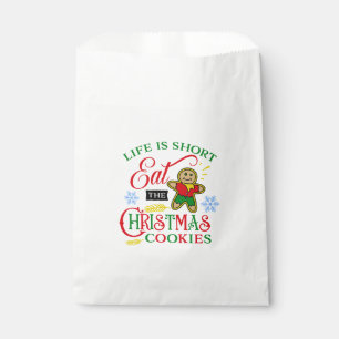 Colourful Eat the Christmas Cookies Favour Bags
