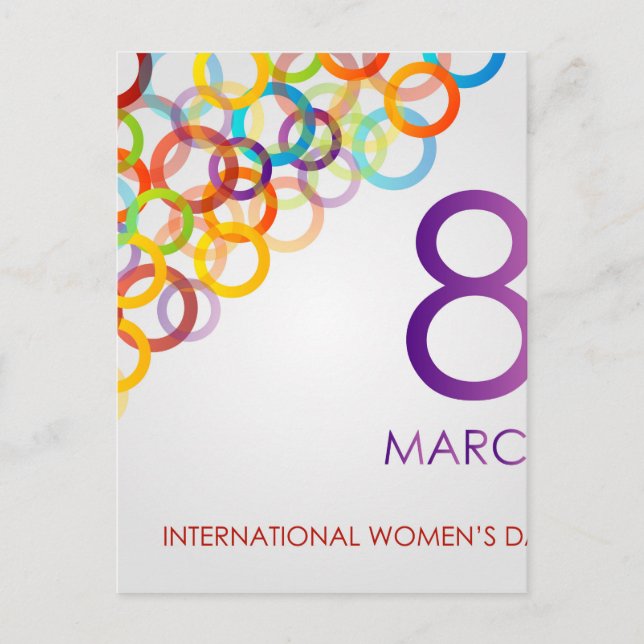 Colourful Ecard for womens day Postcard (Front)