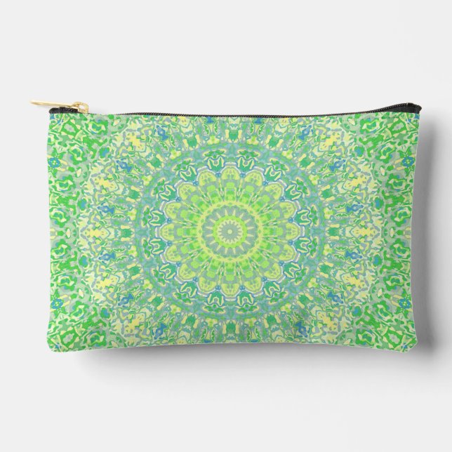 Colourful Eclectic Groovy Hippie Boho Funky Mandal Accessory Pouch (Front)