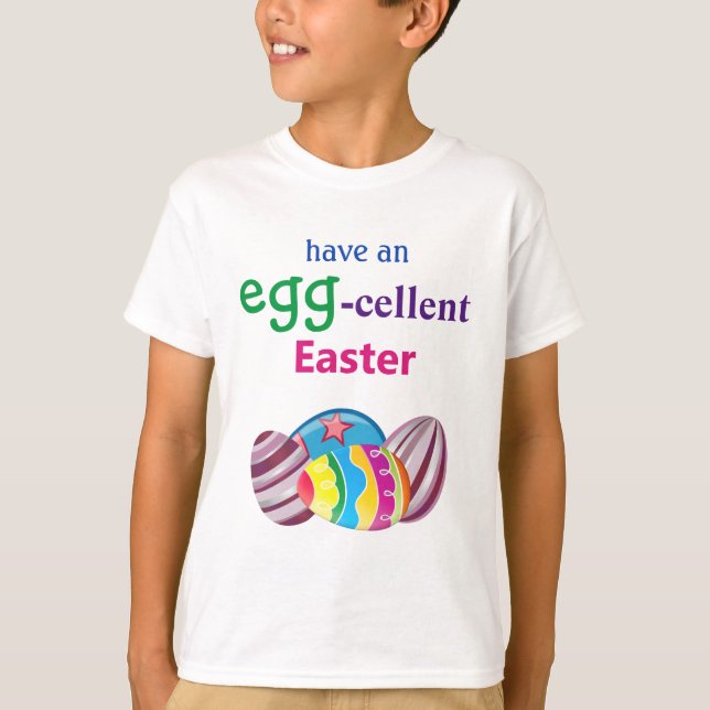Colourful EGGcellent Easter Egg  T-Shirt (Front)