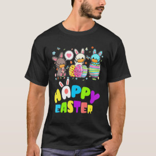 Colourful Eggs Bunnies In Face Mask Eggs Hunting T-Shirt
