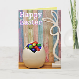 Colourful Eggs Happy Easter Card
