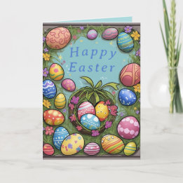 Colourful Eggs Happy Easter Holiday Card