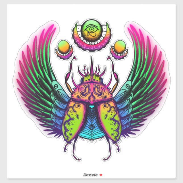 Colourful Egyptian scarab beetle  (Sheet)