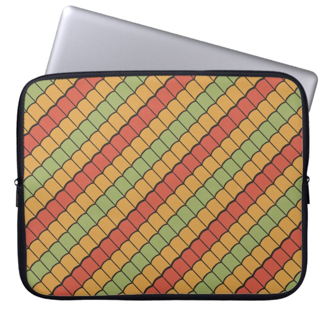 Colourful Egyptian Tribal Feathers Laptop Sleeve (Front)