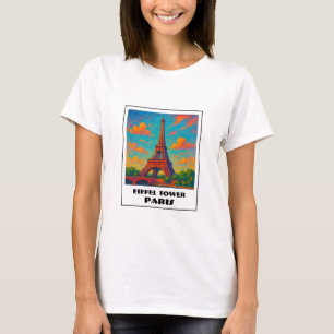 Colourful Eiffel tower Paris travel T-Shirt