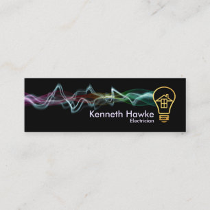 Colourful Electrical Charge Gold Home Bulb Mini Business Card