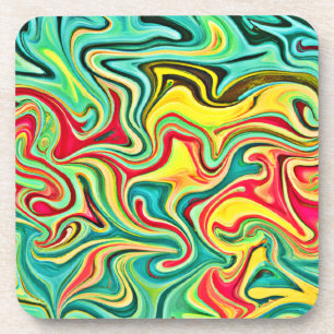 Colourful Elegance Abstract Pattern Coaster