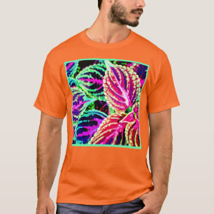 Colourful Elegance Leaves Pattern T-Shirt