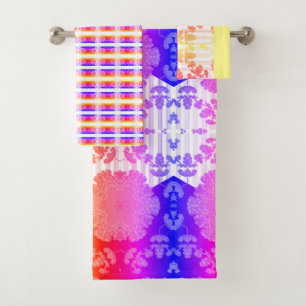 Colourful Elegant Abstract Geometric Backround var Bath Towel Set
