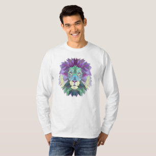 Colourful Elegant Abstract Lion   Sleeve Shirt