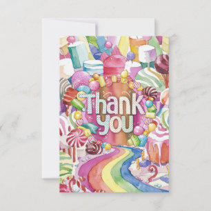 Colourful Elegant Candyland thank you card