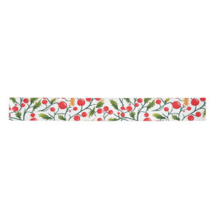 Colourful Elegant Christmas Red White Pine  Satin Ribbon