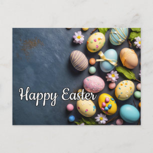 Colourful Elegant Festive Easter Collage Postcard