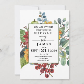 Colourful Elegant Floral Invitation