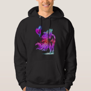 Colourful Elegant Horse and Heart Classy Equine Ho Hoodie