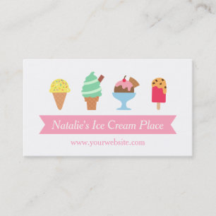 Colourful, Elegant, Ice Cream Parlour Business Card