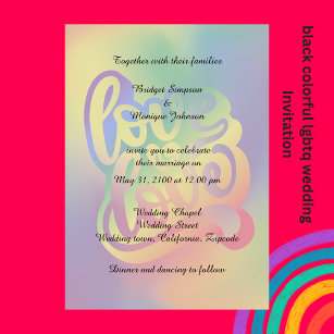 colourful elegant lgbtq love Wedding Invitation