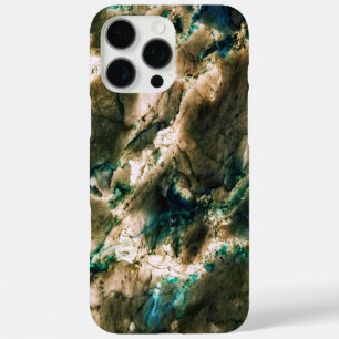 Colourful Elegant Marble Tan Brown and Aqua iPhone 16 Pro Max Case