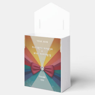 Colourful Elegant Rainbow Wedding Invitation Favour Box