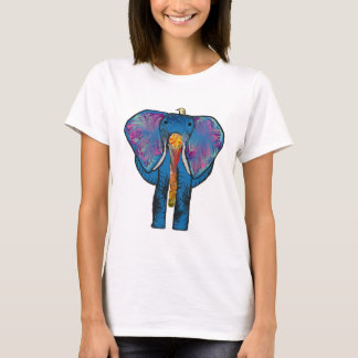 Colourful Elephant and bird friend on t-shirt