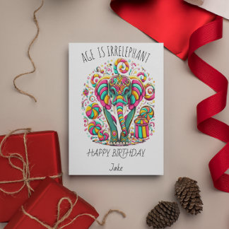 Colourful Elephant Birthday Card for a Joyful Cele