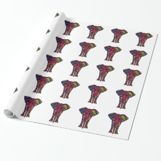 Colourful elephant cartoon wrapping paper