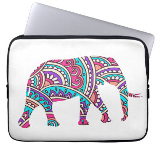 Colourful elephant laptop sleeve