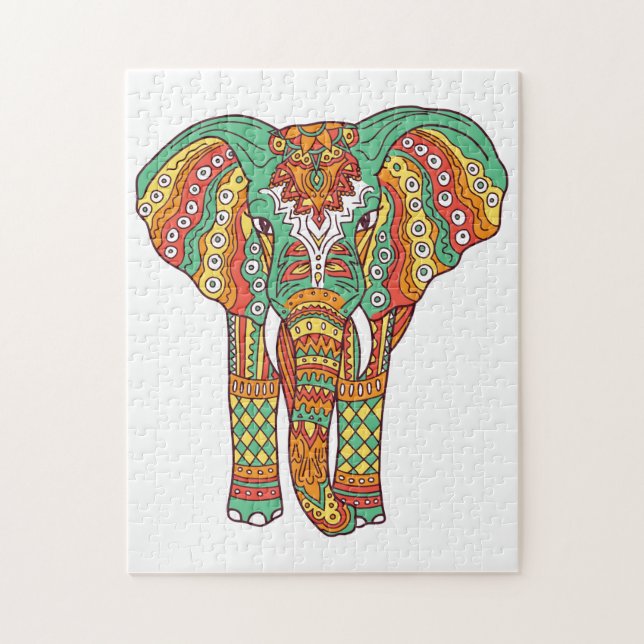 Colourful Elephant Mandala Jigsaw Puzzle (Vertical)