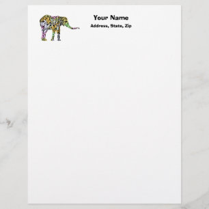 Colourful Elephant Personalized Letterhead