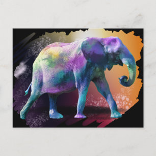 Colourful Elephant Postcard