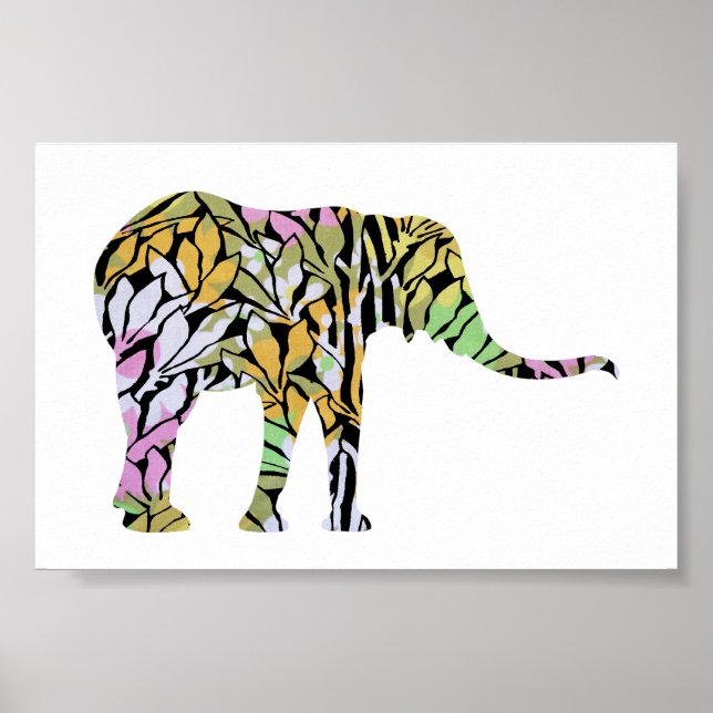 Colourful Elephant Poster (Front)
