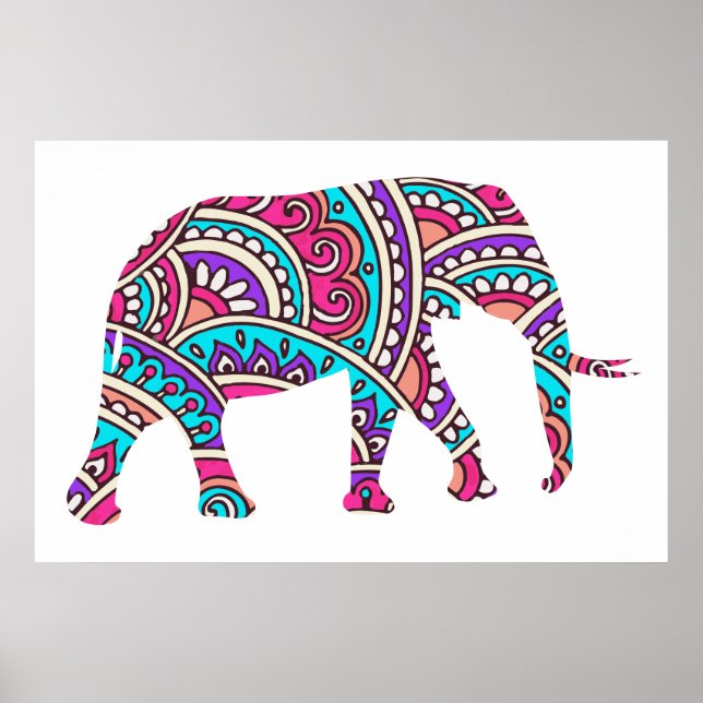 Colourful elephant poster (Front)