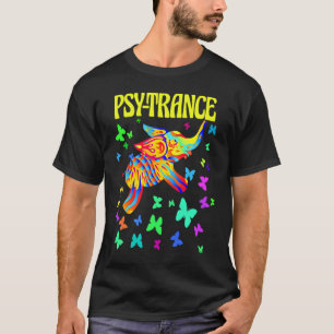 Colourful Elephant Psy Trance DJ Techno Rave Party T-Shirt