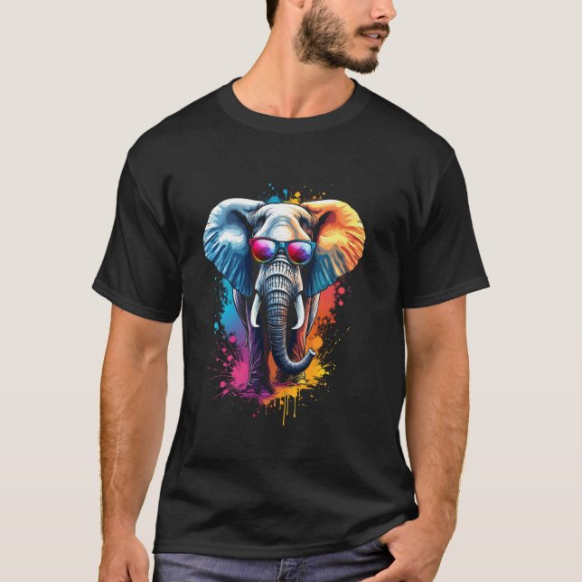 Colourful elephant T-Shirt (Front)