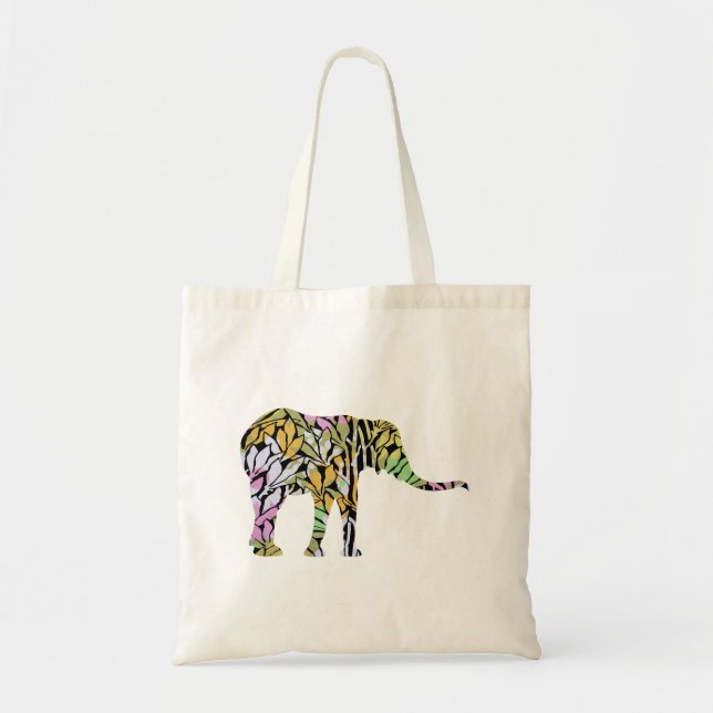 Colourful Elephant Tote Bag (Front)
