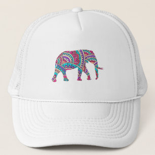 Colourful elephant trucker hat