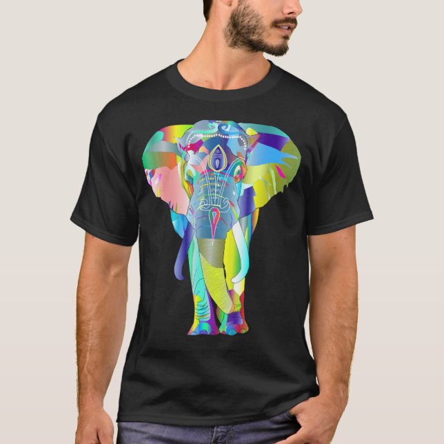 Colourful Elephant Unisex T-Shirt (Front)