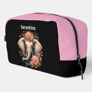 Colourful elephant with floral designs dopp kit
