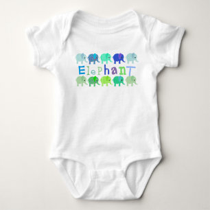Colourful Elephants Baby Romper Baby Bodysuit