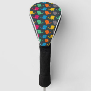 colourful elephants golf head cover