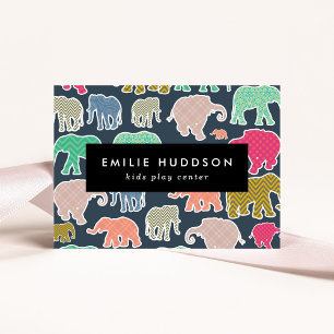 Colourful Elephants, Play Centre, Activity Centre Business Card
