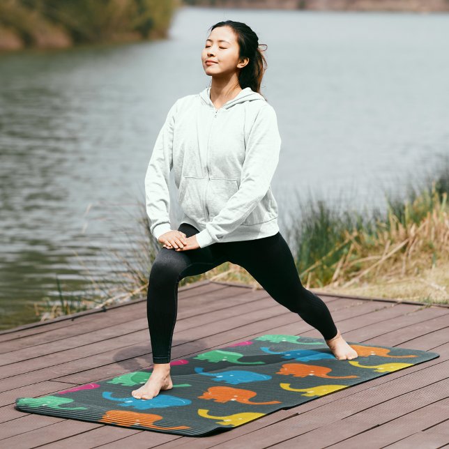 colourful elephants yoga mat (Creator Uploaded)